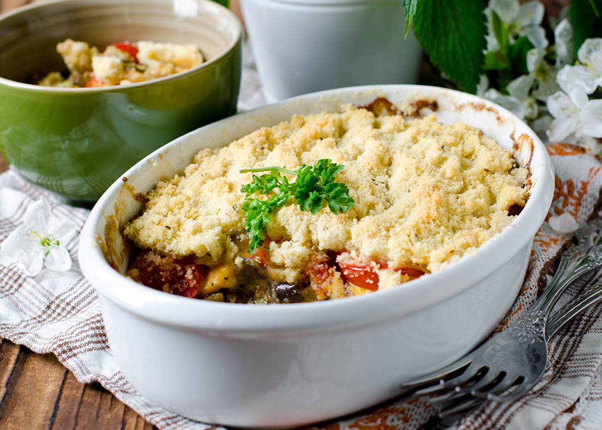 Crumble with vegetables